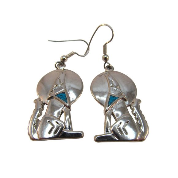 Vintage Howling Wolf Pierced Earrings - Picture 8 of 10